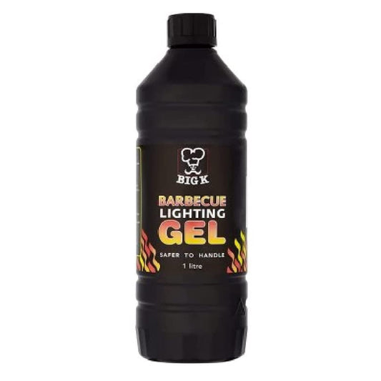 Big K Barbeque Firelighter Odourless Gel - BBQs, Firepits - Fires & Log Burners - Camping Grill - Bonfire - Ethanol Burners - 1000ml with Thank You Card.