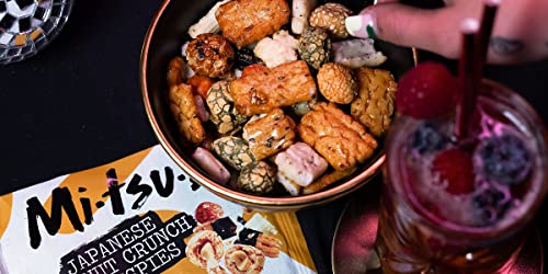 Mitsuba Rice Crackers Snacks Bulk - 800g Wasabi Mix & 650G Japanese Rice Snacks and Coated Peanuts Bulk Buy with Topline Card. Pub Snacks for Party Food, Movie Nights or Birthday Parties.
