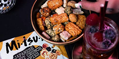 Mitsuba Rice Crackers Snacks Bulk - 800g Wasabi Mix & 650G Japanese Rice Snacks and Coated Peanuts Bulk Buy with Topline Card. Pub Snacks for Party Food, Movie Nights or Birthday Parties.
