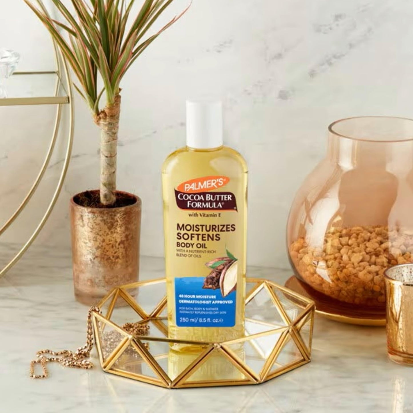 Cocoa Butter & Oil Skin Care Bundle - 2 x 400ml Intensive Cocoa Butter Moisturiser Body Lotion & 1 x 250ml Body Oil with Vitamin E. 48 Hour Body Moisturiser Massage Oil for Women with Topline Card