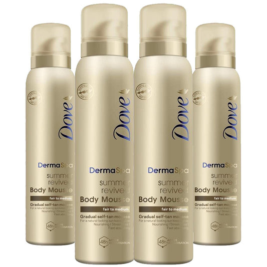 Dove DermaSpa Summer Revived Body Mousse Fair to Medium 150ml Pack of 4