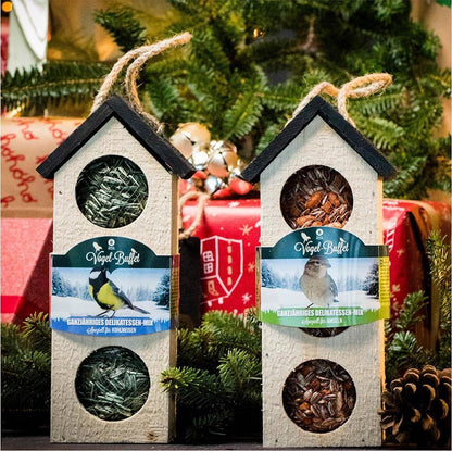 Bird Food Feeder Chalet with Sunflower & Peanuts 4 Season