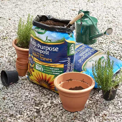 Westland Multi-Purpose Garden Compost - Peat Free Multi Purpose Compost Soil with John Innes, 3 x 25L Bags with Topline Card for Indoor & Outdoor Plants, Growing Vegetables.