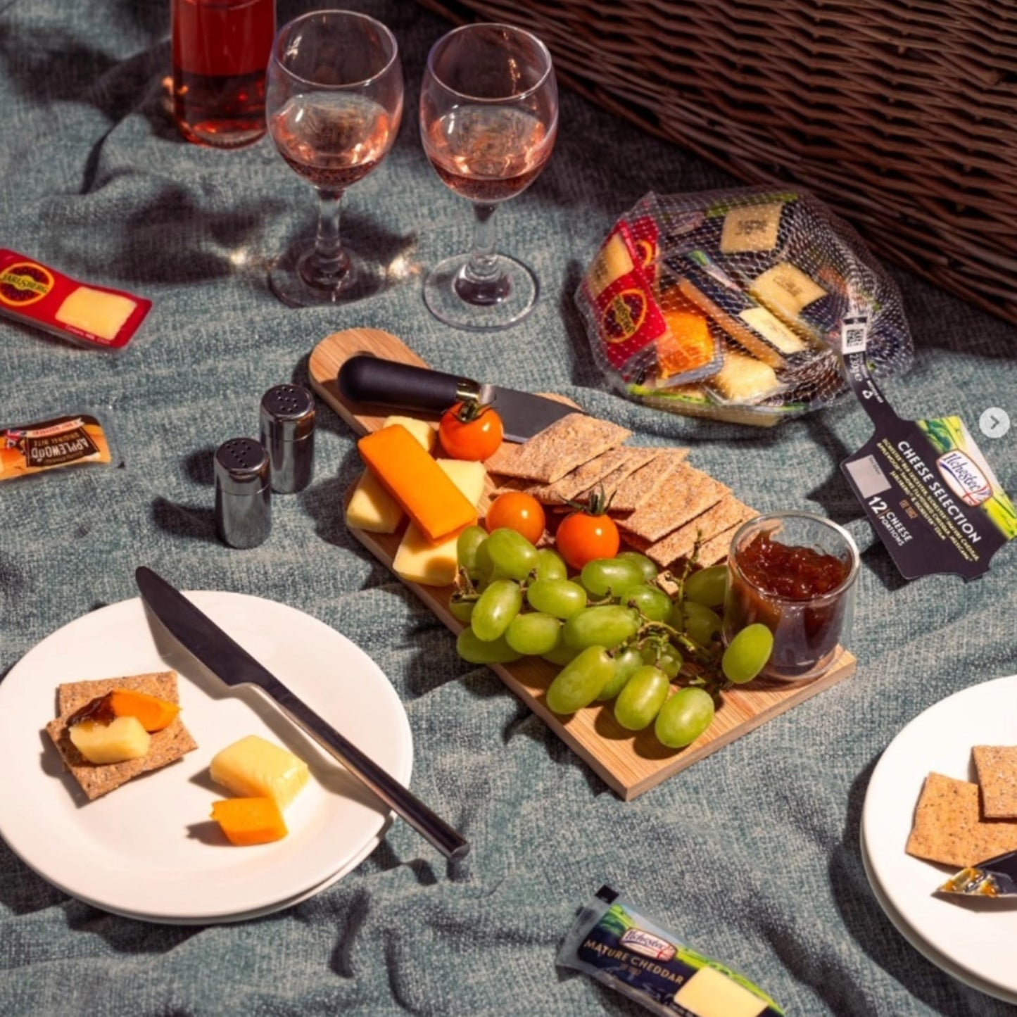 Mini Cheese Selection for Cheese Board - Pack of 2 x 12 Individually Wrapped 6 Different Flavour Cheese Portions Great with Chutney or Jam for Lunch Box, Cheese Gift Set, Hampers for Men or Birthday