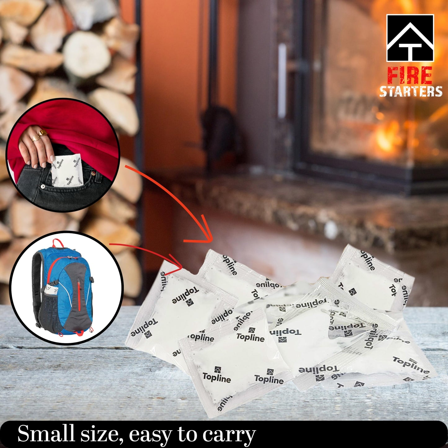 Instant Fire Starter Lighters Multipack 500 Sachets Odourless Waterproof