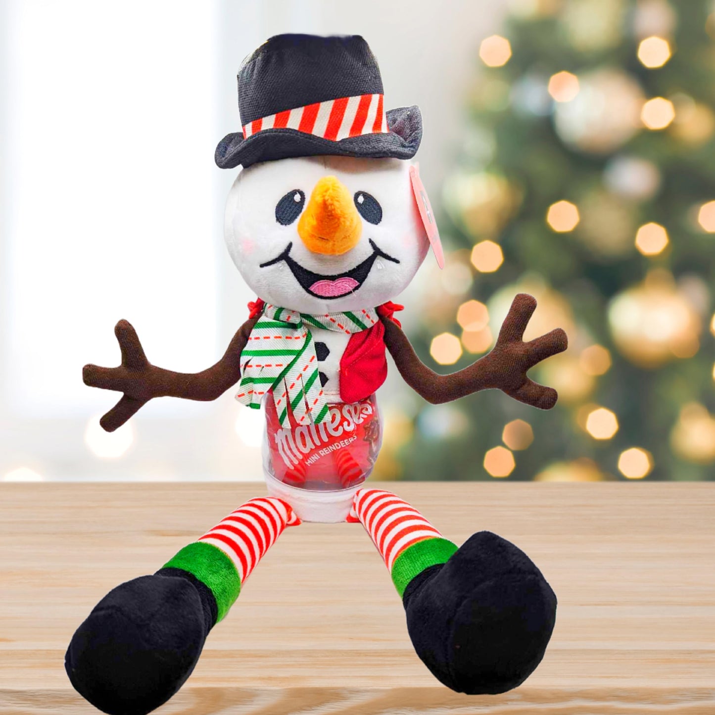 Kids Sweets Gift for Christmas - Cute Snowman Candy Jar Doll Backpack Treat Bag. Christmas Chocolate, Cookie Jar for Stocking Fillers, Secret Santa Gifts, Christmas Gifts for Kids