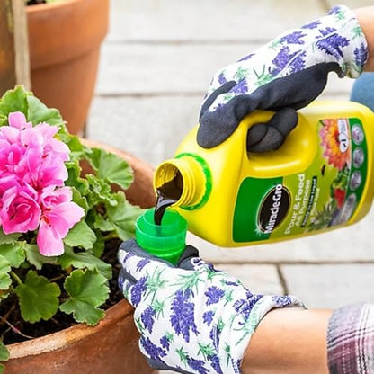 ZUKBEN Miracle Gro Plant Food Fertiliser - Pack of 2 x 1L Pour & Feed All Purpose Plant Feed Ready to Use Liquids with Card. Child & Pet Friendly Garden Fertilizer for Outdoor & Indoor House Plants