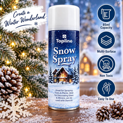 Artificial Snow Spray for Window Art - Pack of 3 x 85ml Snow Spray