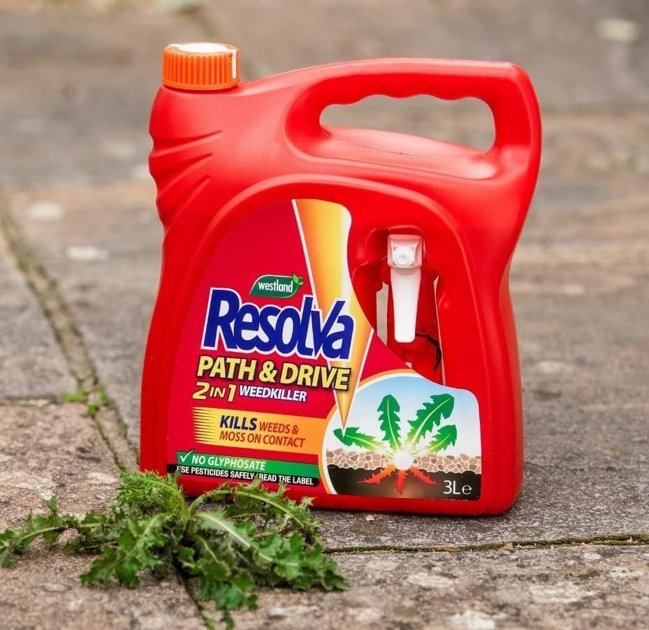 Resolva Weed Killer Sprayer - 3L Resolva Path & Drive 2in1 Weedkiller Ready to Use Garden Sprayer with Topline Card. Dandelion Weed Burner for Driveways, Paths or Patios.