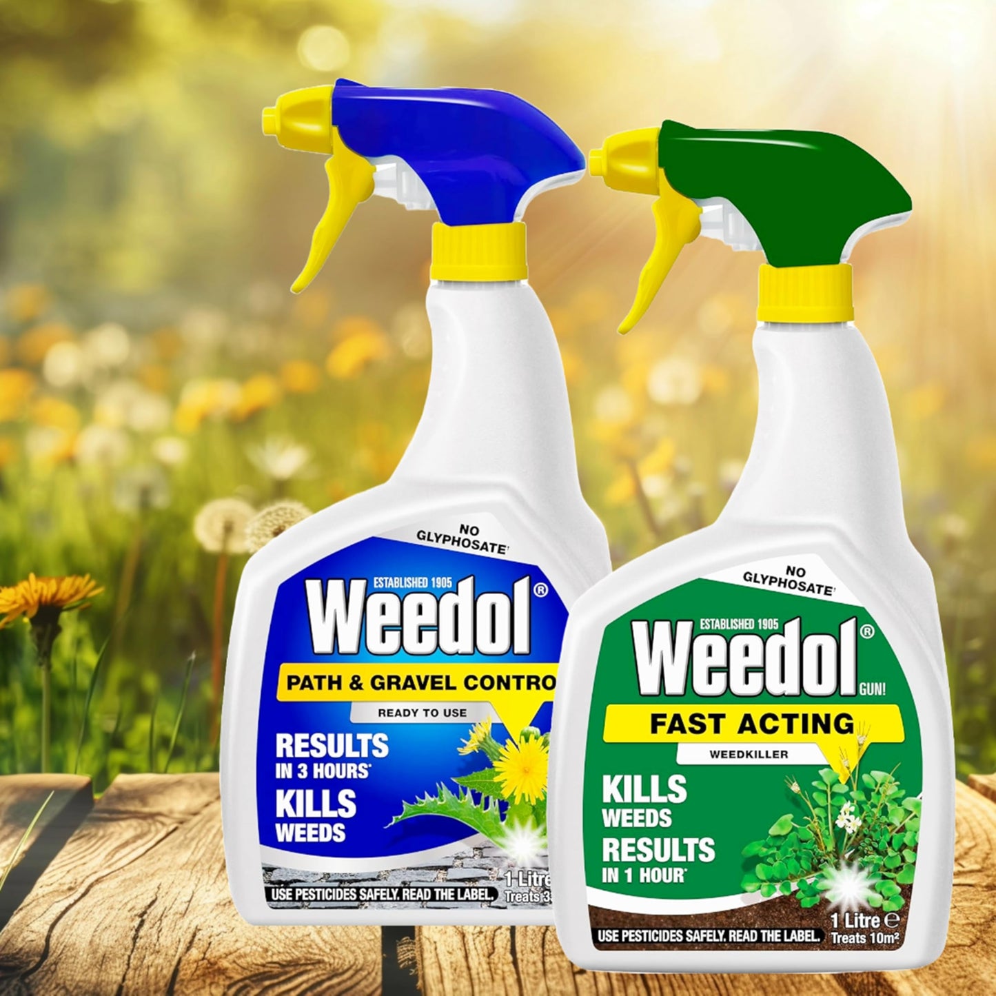 Weed Killer Extra Strong Bundle - Ready to Use Weedol Weed Killer of 1L Fast Acting & 1L Path and Gravel Weedkiller Sprayer with Topline Card. Strong Weed Killer for Paths, Driveways or Flower Beds