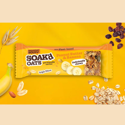 SOAK'd OATS Healthy Breakfast Bars - Box of 16 x 42g Gluten Free Baked Flapjack Healthy Snacks