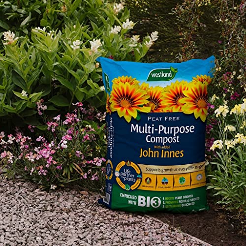 Topline Westland Multi-Purpose Garden Compost - Peat Free Multi Purpose Compost Soil with John Innes, 2 x 25L Bags with Topline Card for Indoor & Outdoor Plants, Growing Vegetables. (MPC2)