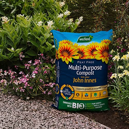 Topline Westland Multi-Purpose Garden Compost - Peat Free Multi Purpose Compost Soil with John Innes, 2 x 25L Bags with Topline Card for Indoor & Outdoor Plants, Growing Vegetables. (MPC2)