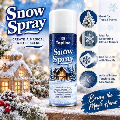 Artificial Snow Spray for Window Art - Pack of 3 x 85ml Snow Spray