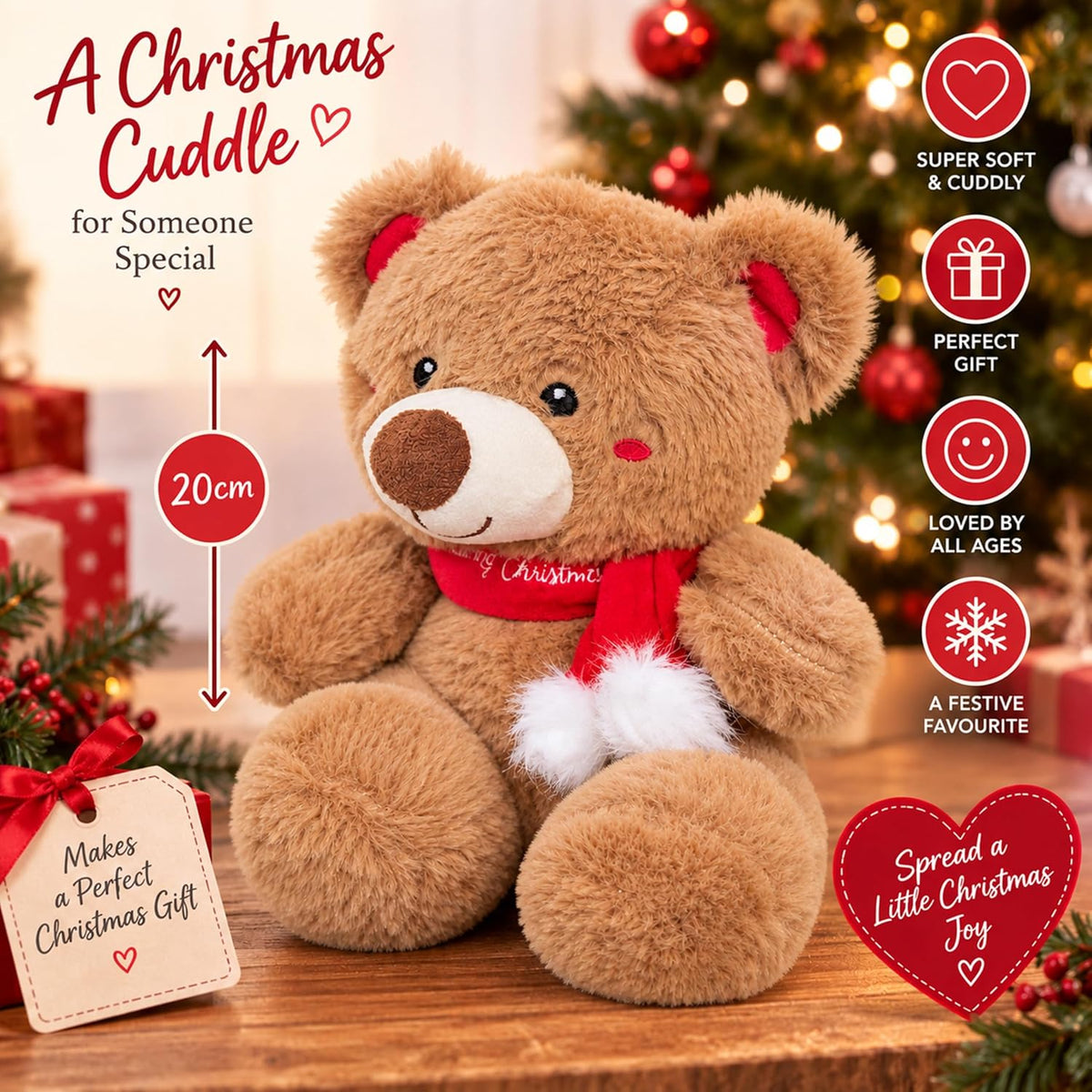 Lindt Chocolates & Teddy Bear for Christmas Gift - Lindor Irish Cream Truffles 200g & Bernie Teddy Bear