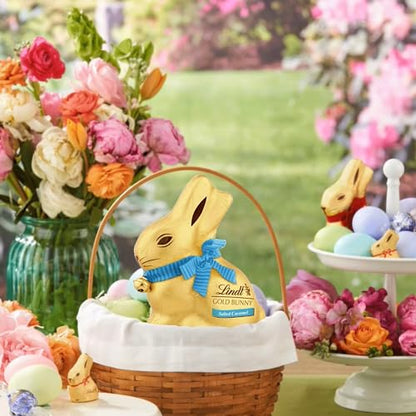 Lindt GOLD BUNNY Trio Pack – Milk, White & Salted Caramel Chocolate Bunnies (3 x 100g)