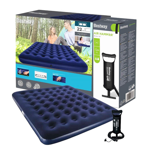 Blue Inflatable Bed King Size with Air Pump