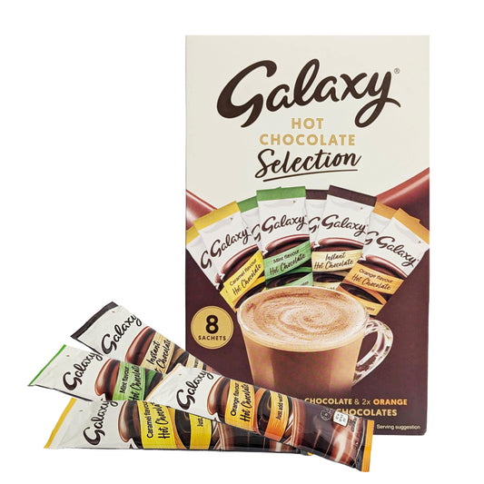 Hot Chocolate Gift Set Box of 8 Sachets 4 Flavours 200g