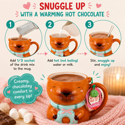 Capybara Mug & Hot Chocolate Gift Set - Capybara Collectible Mug with 20g Hot Chocolate Mix