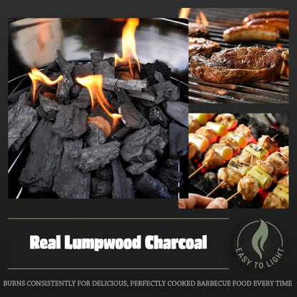 Big K BBQ Grill Lumpwood Charcoal - Quick to Light Real Lumpwood Charcoal Barbecues 5kg Bag with Topline Card for Outdoor Barbeque, Fire Pit, Camping BBQs