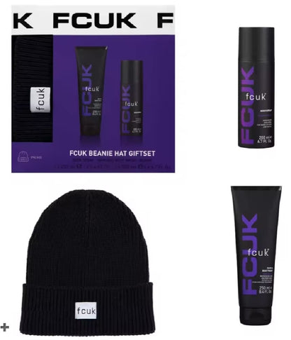 Beanie Hat Vintage Set - Body Spray, Body Wash & Beanie Hat Mens Gift Set for Christmas Gifts, Stocking Fillers, Secret Santa Gifts for Him, Dad Gift with Topline Card