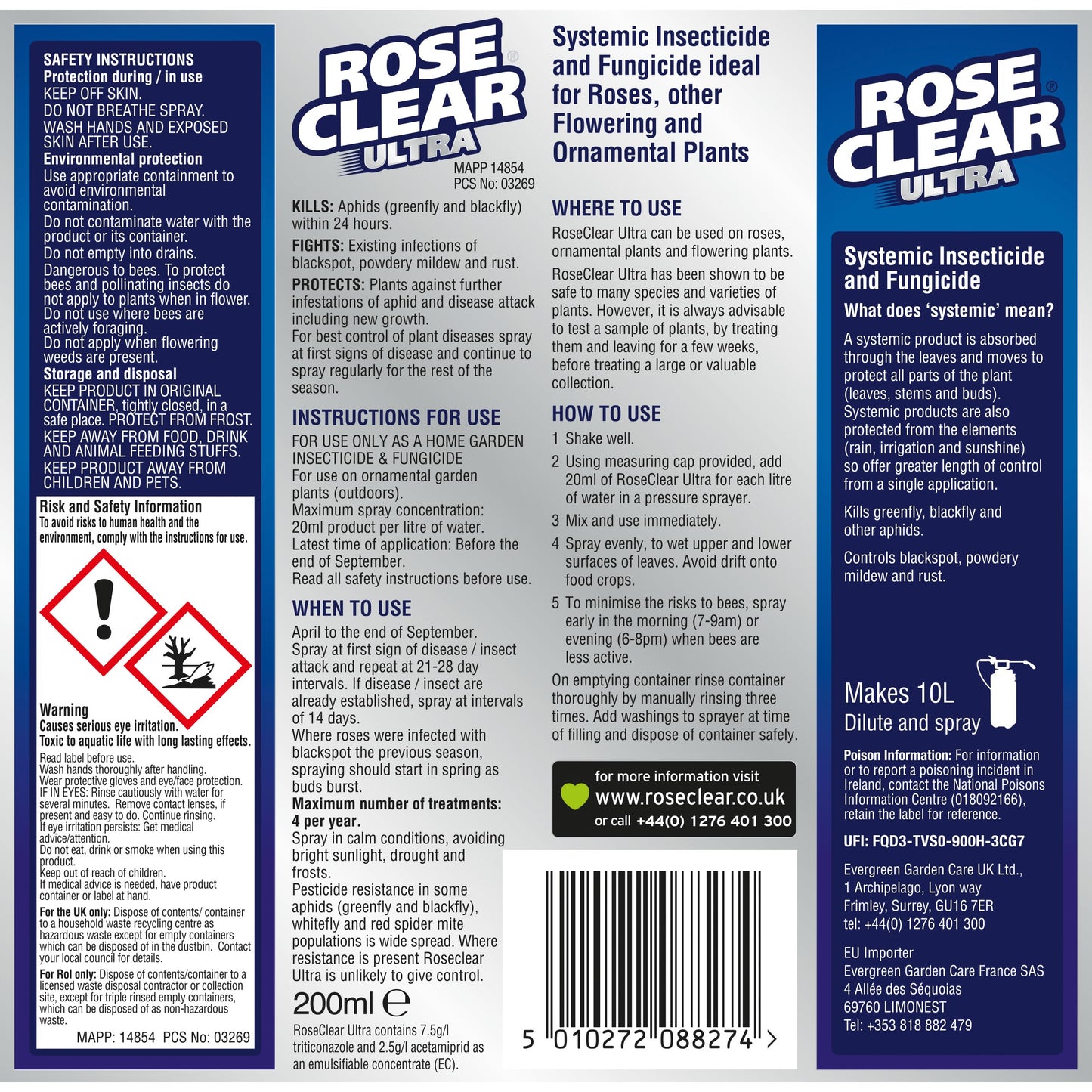 RoseClear Ultra Plant Protection Concentrate 3 in 1 200ml