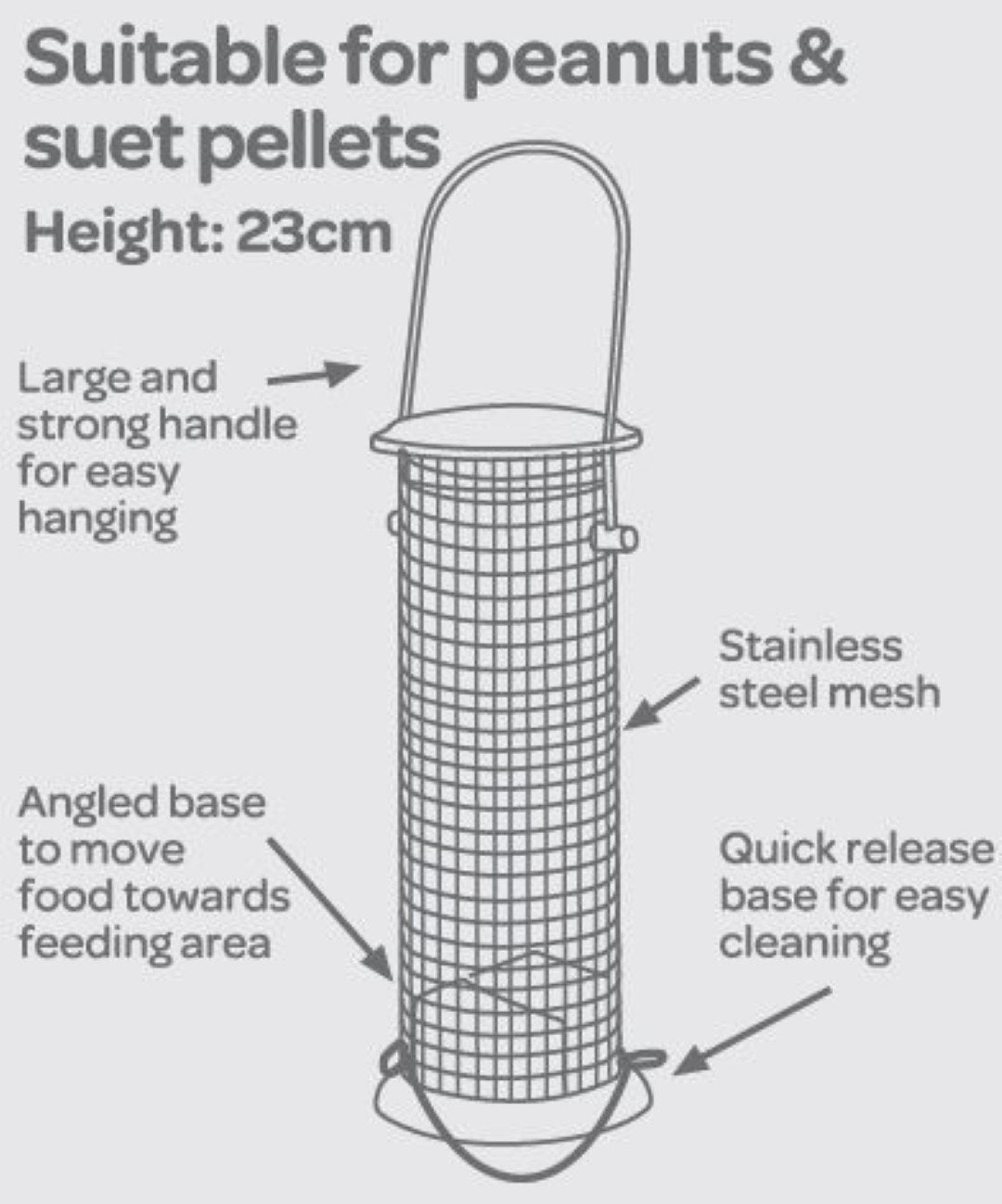 Peckish Large Metal All Weather Nyger Seed Bird Feeder