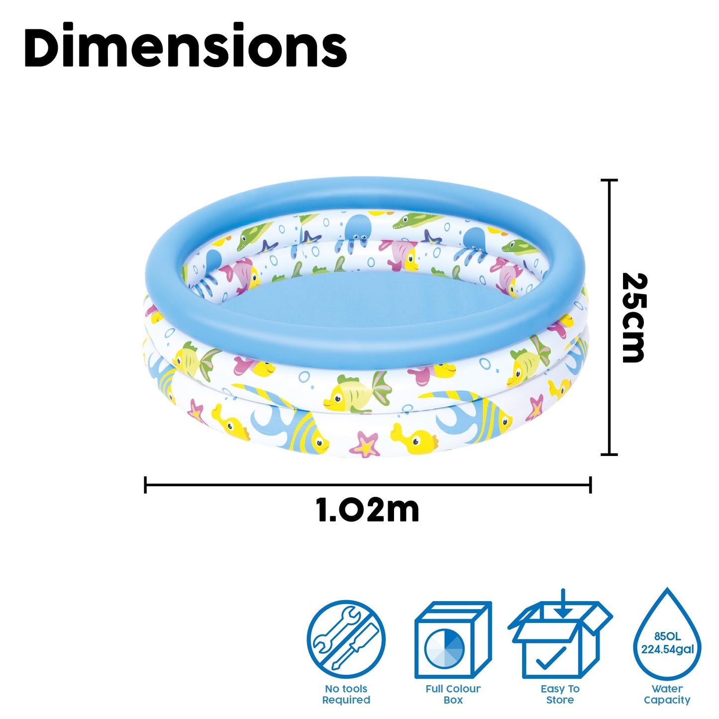 Bestway Fish Themed Paddling Pool