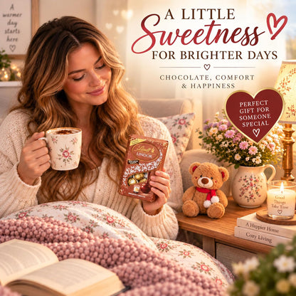 Lindt Chocolates & Teddy Bear for Christmas Gift - Lindor Irish Cream Truffles 200g & Bernie Teddy Bear