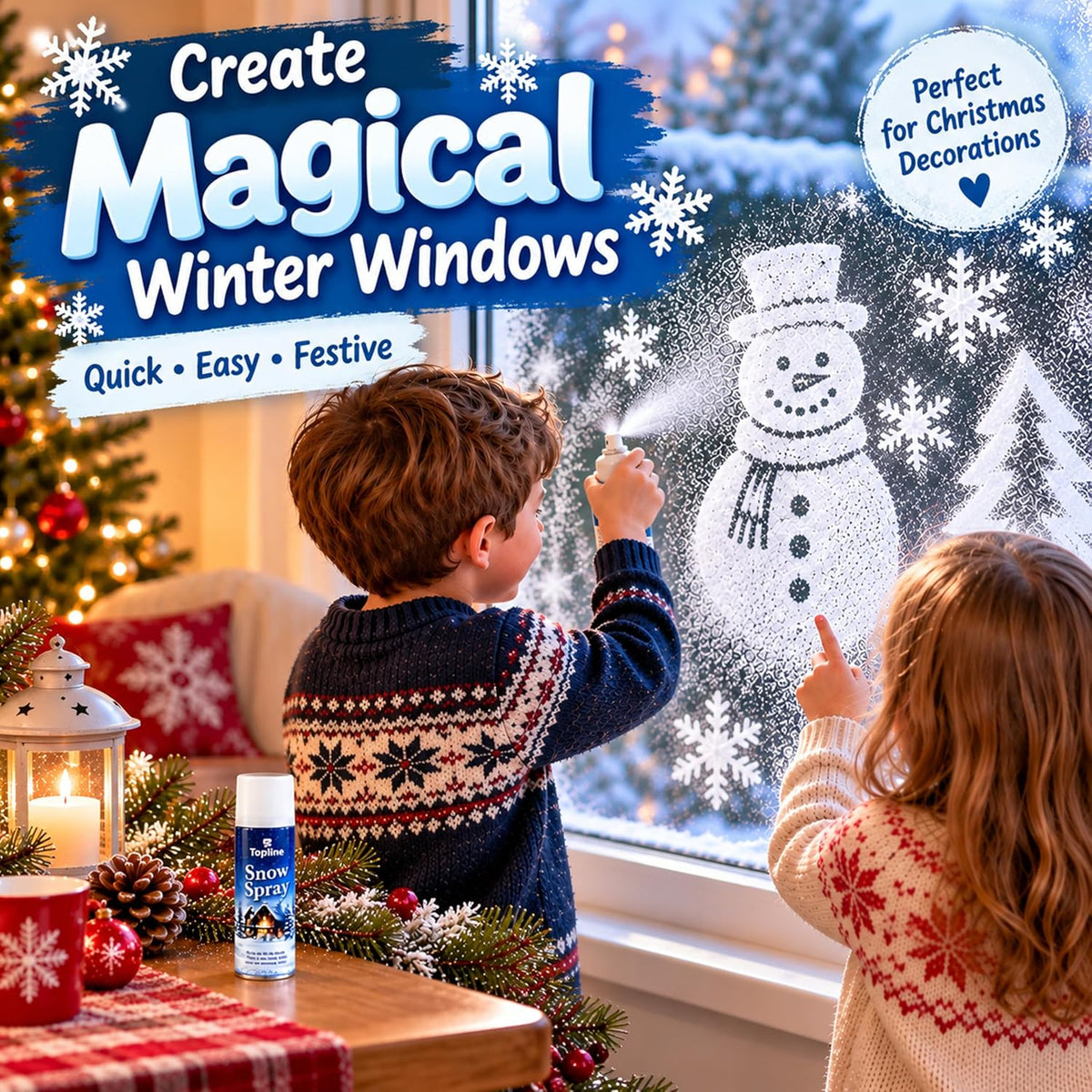 Artificial Snow Spray for Window Art - Pack of 3 x 85ml Snow Spray
