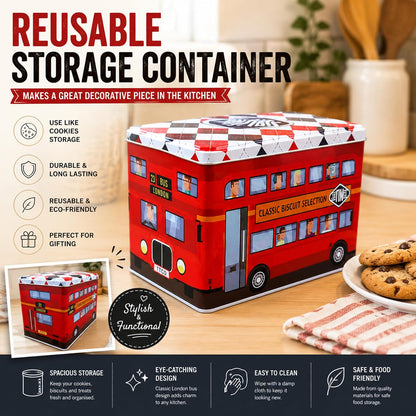 Red London Bus Biscuit Tin 487g