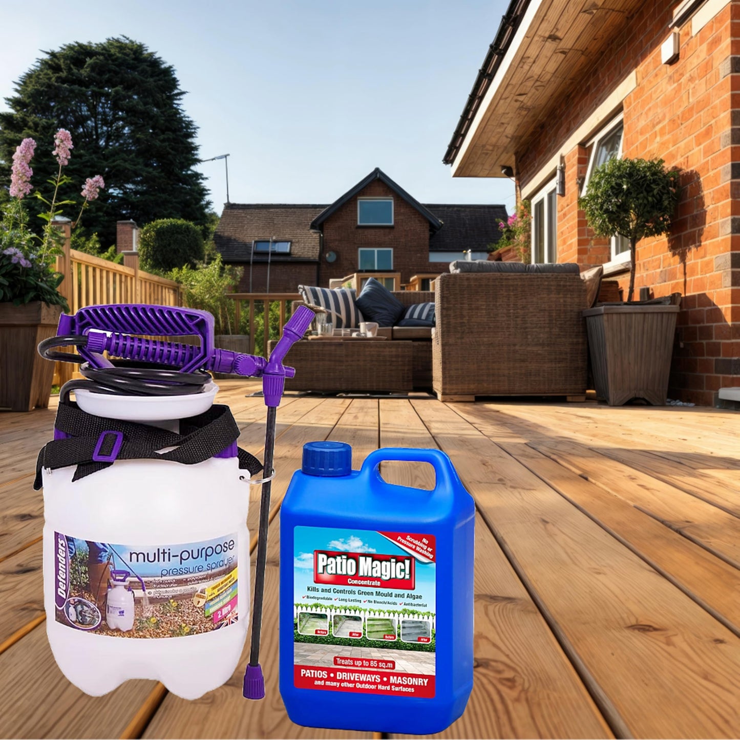 Patio Cleaner & Pressure Washer Kit Sprayer 2L + Path Cleaner Concentrate 2.5L