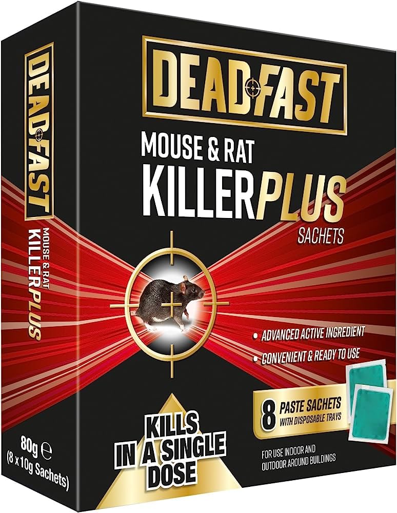 Topline Mouse & Rat Killer Poison Pack of 2 x 8 Sachets 10g