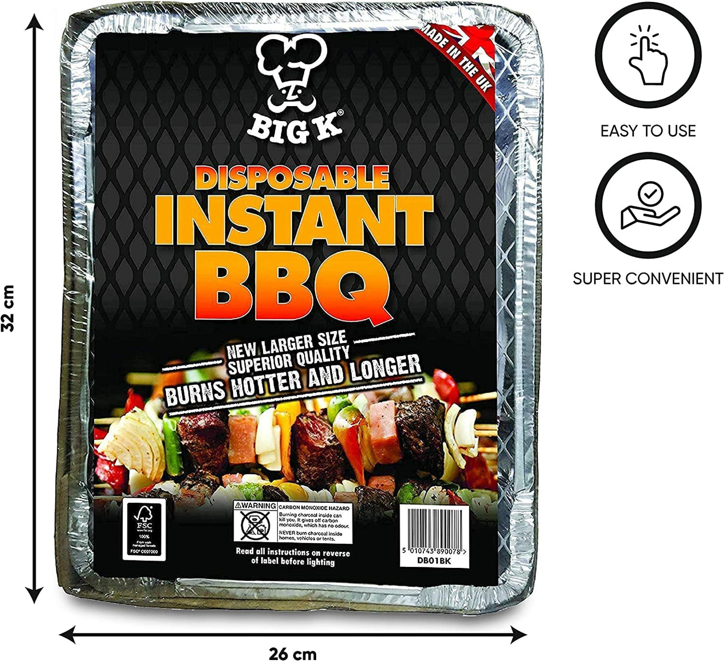 Big K All in One BBQ Picnic Size Disposable Instant BBQ