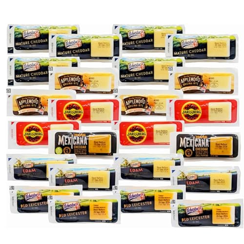 TOPLINE Luxury Cheese Selection of 6 Different Cheese Board Varieties & 6 Chutney's Gift Set for Him and Her | 24 Ilchester Cheese Individually Wrapped Portions & Hampton's Chutneys Cheese Hamper