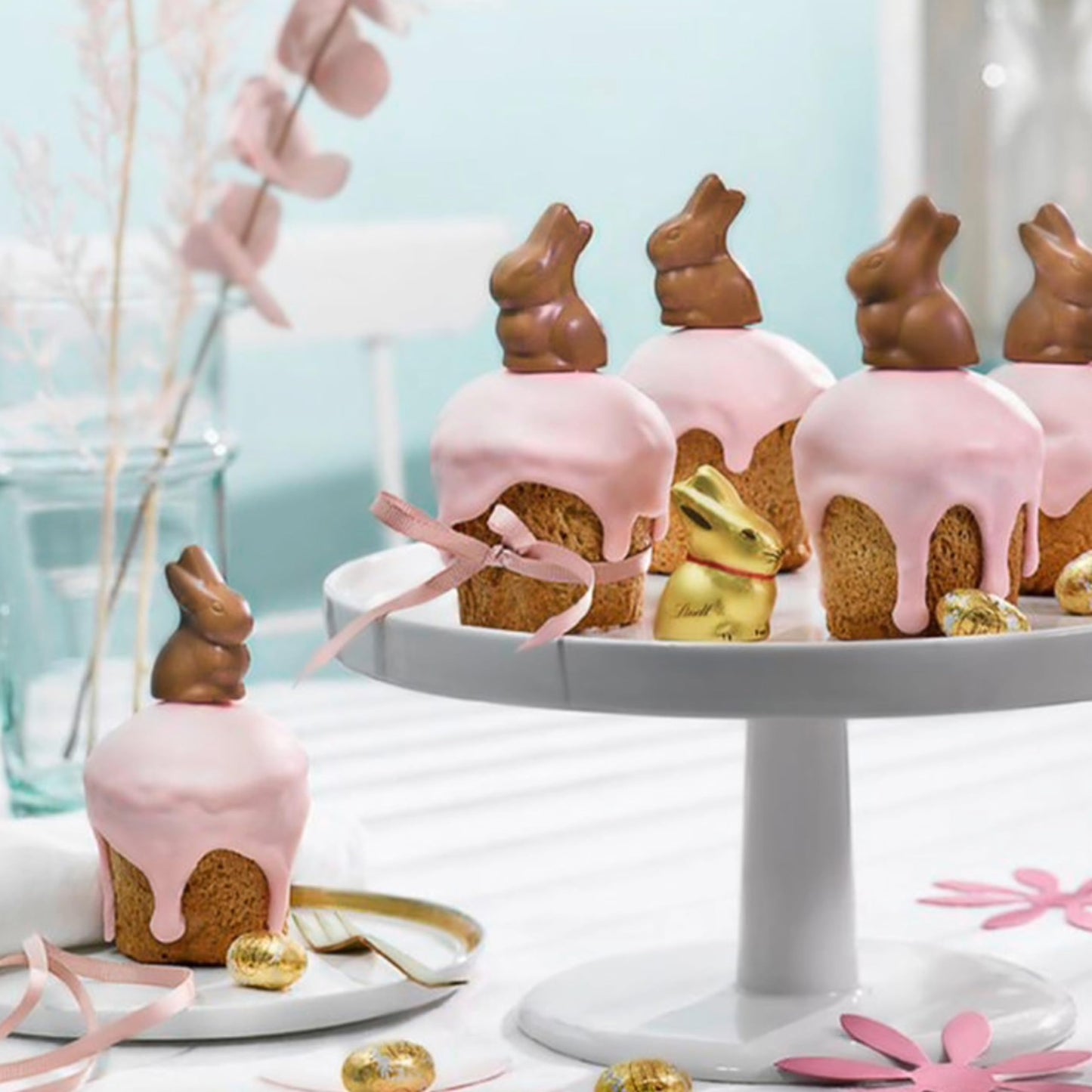 Lindt Easter Chocolate Canisters – Solid Mini Eggs 155g & Gold Bunny Milk Chocolate 80g (2-Pack Set)