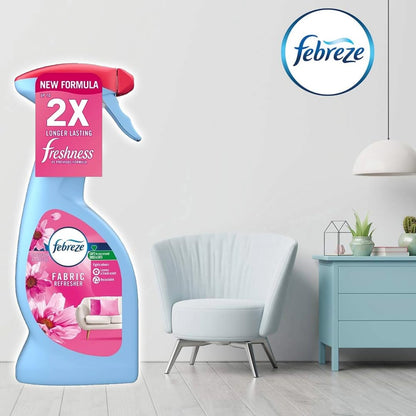 Fabric Freshener Room Spray Bundle - Pack of 3 x 375ml Blossom & Breeze Water-Based Formula Fabric Spray, Carpet Freshener Odour Eliminator with Card. Room Fresheners for Home Bulk Buy