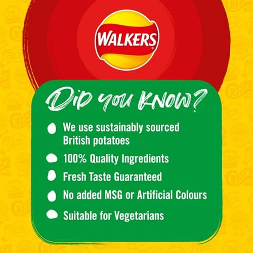 72 TOTAL BAGS Crisps Multipack - Snack Box of 66 x 25g Assorted Classic Walkers Crisps with 6 EXTRA 25g Bags, 3 x Chicken & 3 x Tomato. Giant Box of Potato Snacks for Birthday Party, Pub Snacks
