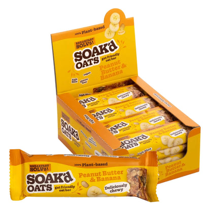 SOAK'd OATS Healthy Breakfast Bars - Box of 16 x 42g Gluten Free Baked Flapjack Healthy Snacks