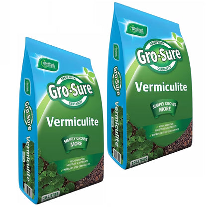 Topline Horticultural Garden Plants Vermiculite Bulk Buy - Pack of 2 x Gro-Sure Vermiculite 10L Bags Card. Ideal for Indoor or Outdoor Plants Potting Compost, Retain Water & Nutrients in Soil.