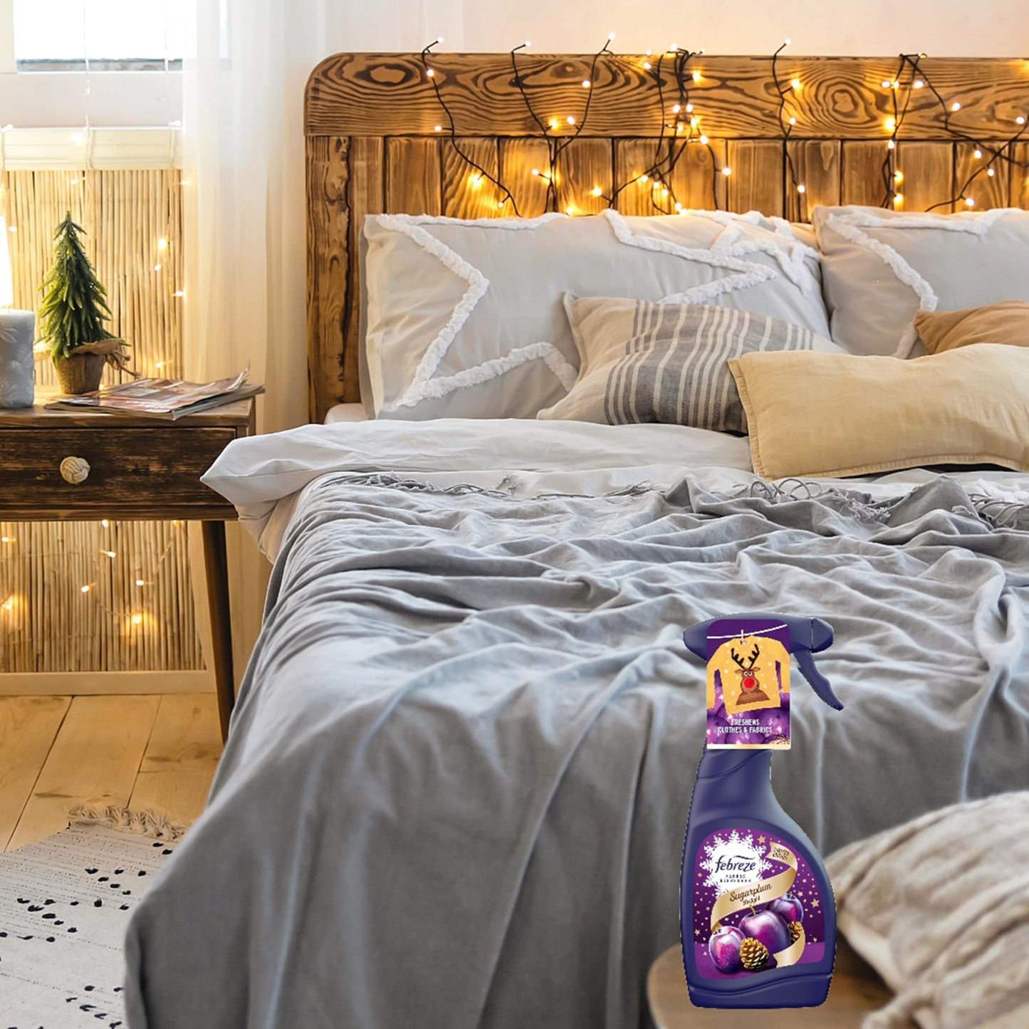 Fabric Freshener Room Spray Bundle - Pack of 2 x 500ml Limited Edition Sugarplum Delight Fabric Spray, Carpet Freshener, Odour Eliminator with Topline Card. Room Freshener for Home Bulk Buy