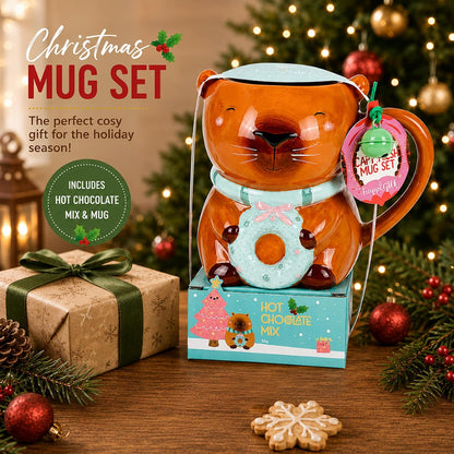 Capybara Mug & Hot Chocolate Gift Set - Capybara Collectible Mug with 20g Hot Chocolate Mix