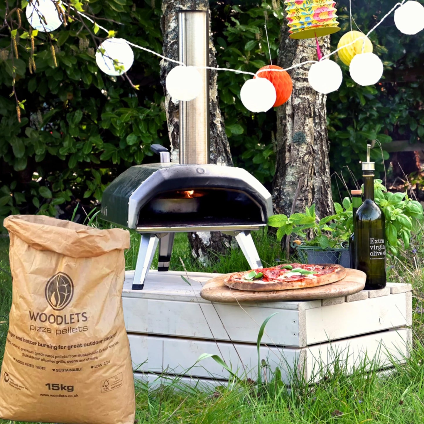 Premium Pizza Oven Pellets - 15 kg Bag of 100% Natural BBQ Wood Smoking Pellets with Topline Card for Woodfire Grills, Smokers & Pizza Ovens