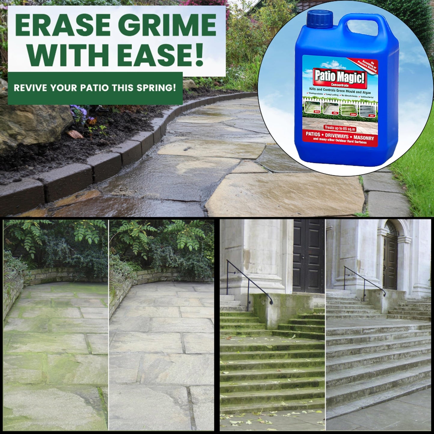 Patio Cleaner & Pressure Washer Kit Sprayer 2L + Path Cleaner Concentrate 2.5L
