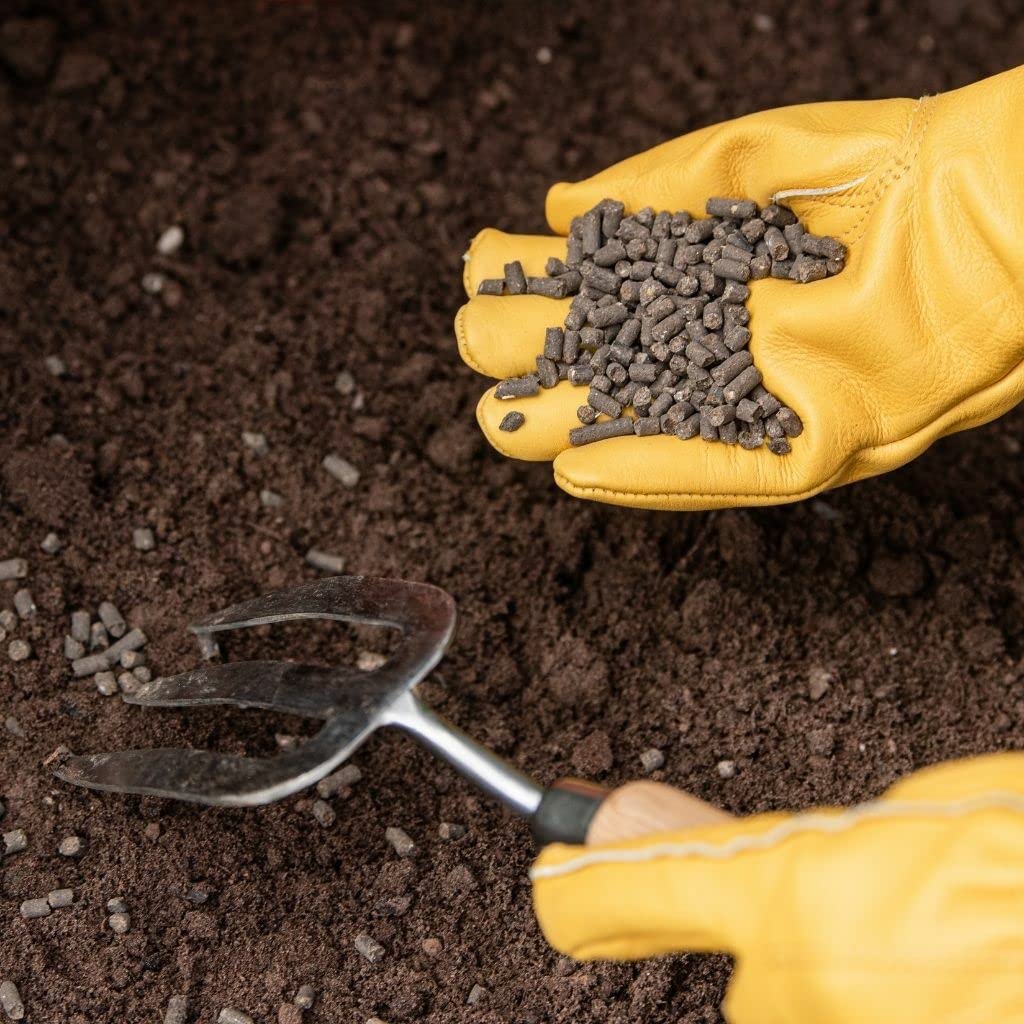 Chicken Manure Plant Food Fertiliser - 8kg Organic Composted Chicken Poultry Manure Plant Feed Pellets for Outdoor Garden Plants. Fertilizer for Vegetables, Tomato Feed with Topline Card.