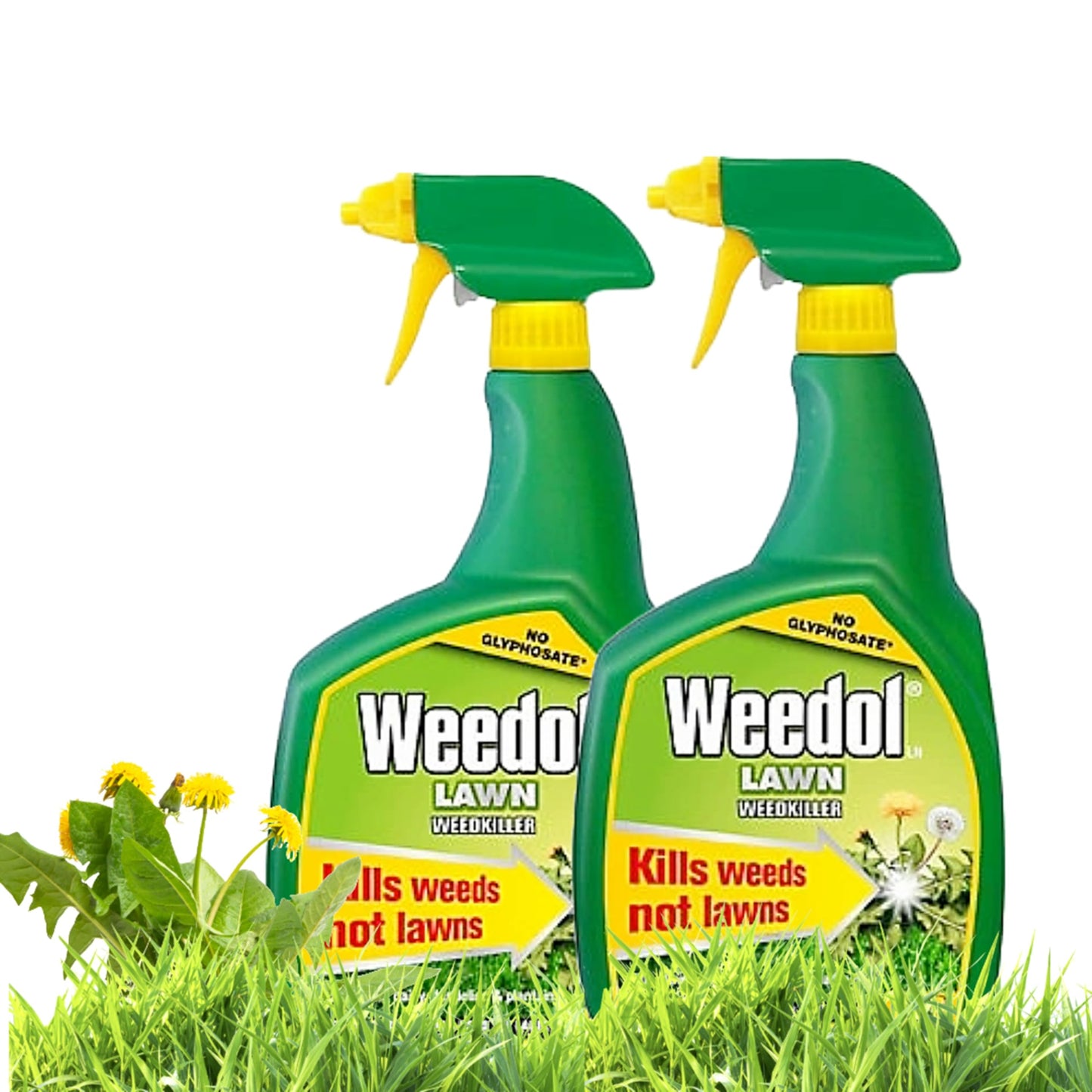 Garden Lawn Weed Killer Bundle - Pack of 2 x1L Ready to Use Weedol Lawn Weed Killer Weed Control with Topline Card. Strong Weedkiller for Dandelions, Daisies and more
