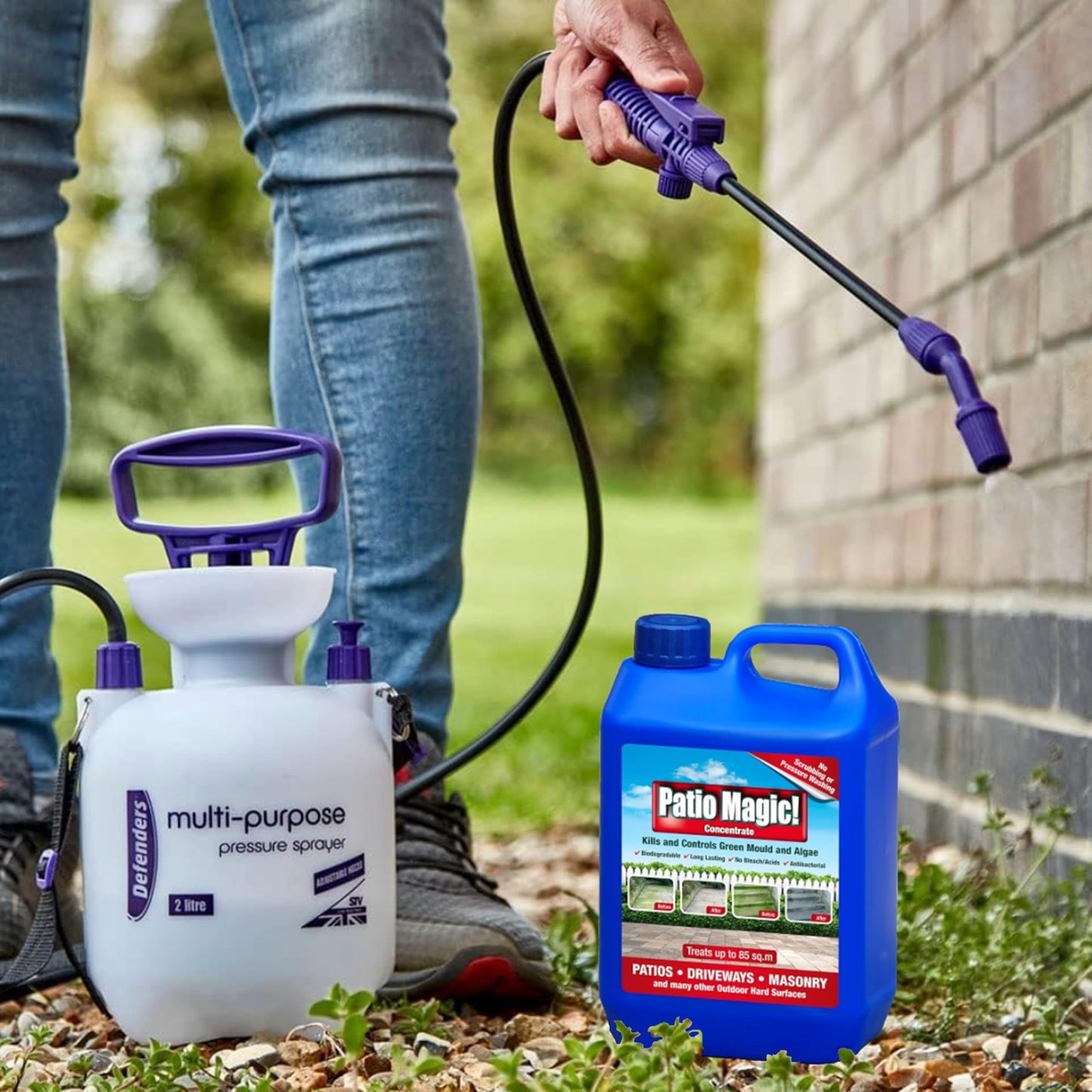 Patio Cleaner & Pressure Washer Kit Sprayer 2L + Path Cleaner Concentrate 2.5L
