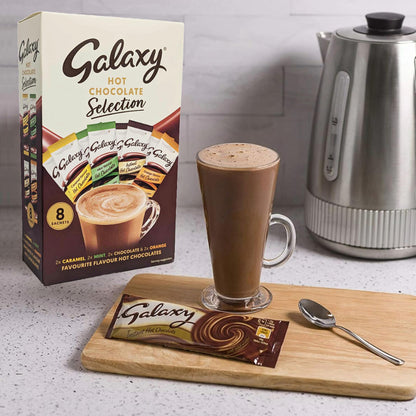 Hot Chocolate Gift Set Box of 8 Sachets 4 Flavours 200g