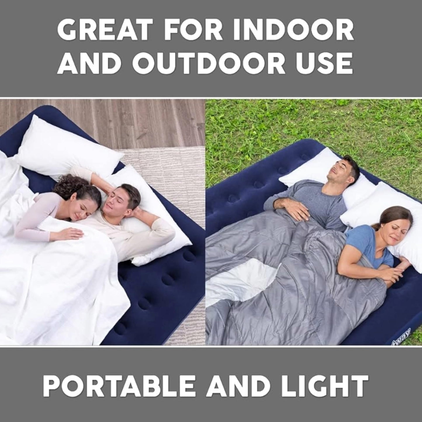 Blue Inflatable Bed King Size with Air Pump