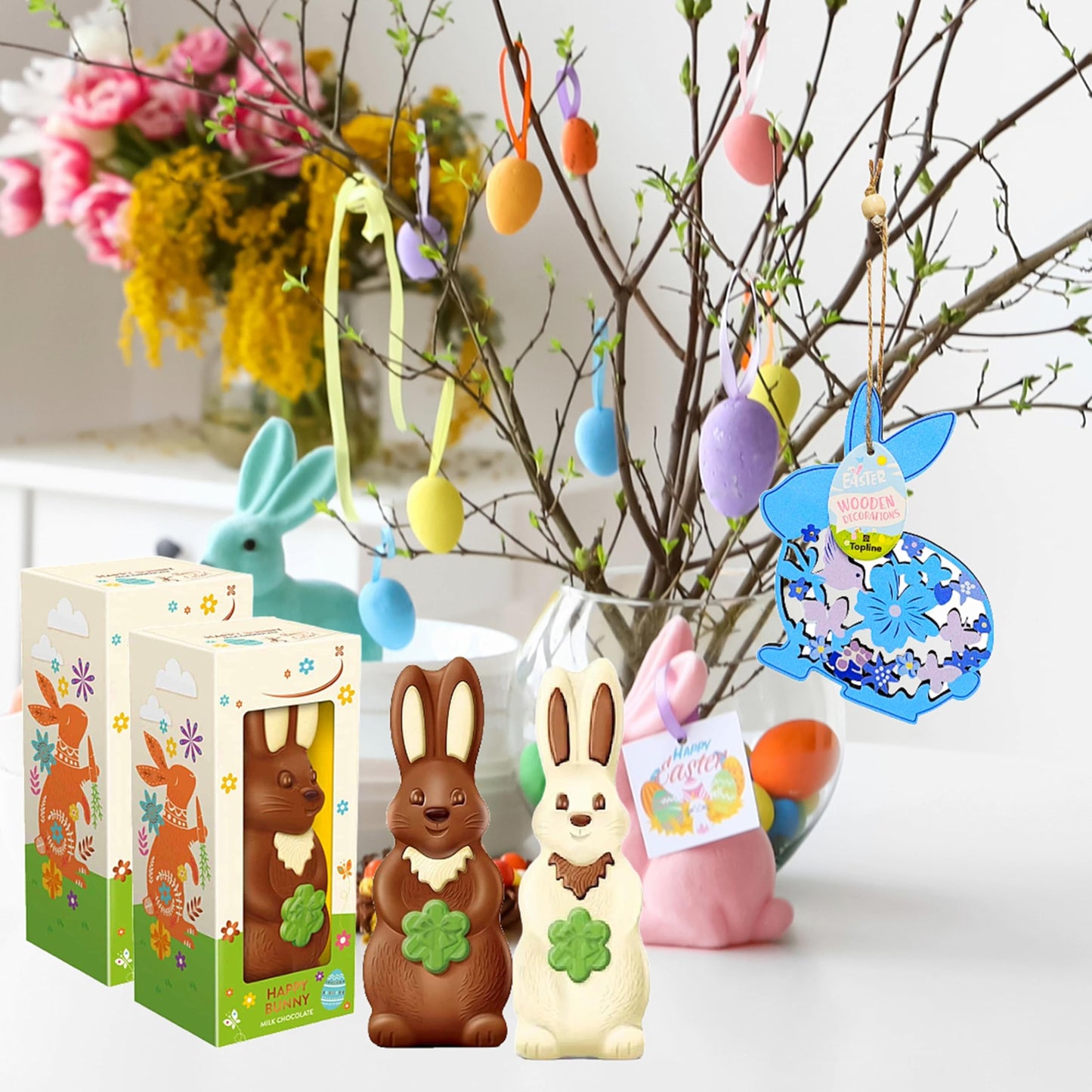 Thorntons Milk and White Chocolate Bunny Easter Models – 90g Each